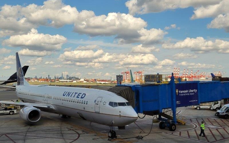 Plane at Newark International Airport