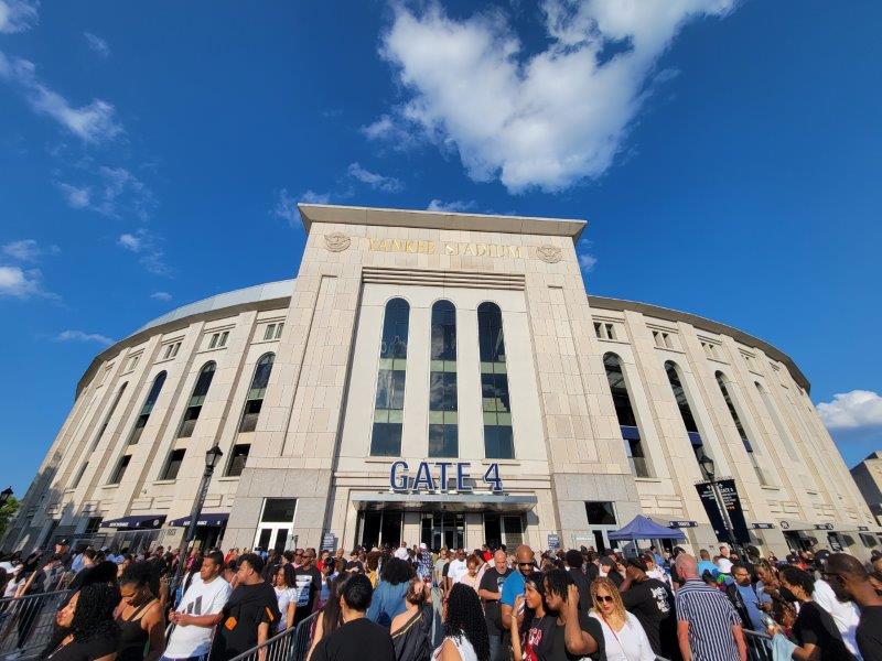 Outside of Yankee Stadium in the Bronx at the Gate 4 Entrance