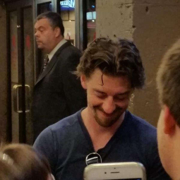 Christian Borle signing autographs for fans after a Broadway Show performance