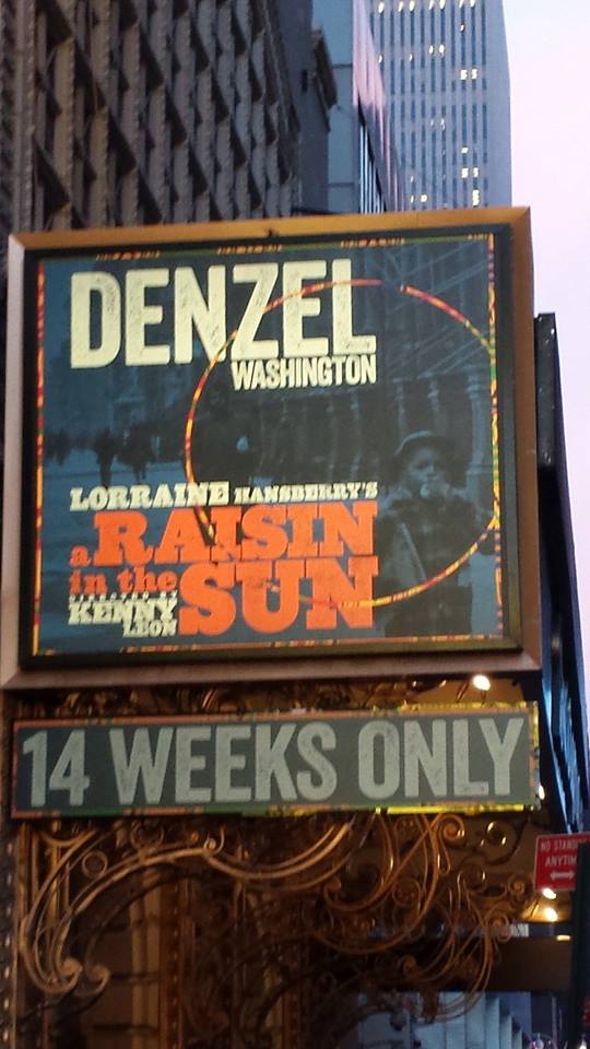 Sign for a Raisin in the Sun starring Denzel Washington for 14 weeks only