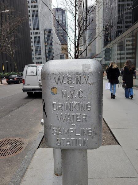 Metal structure for NYC Drinking Water Sampling Station on the streets of New York