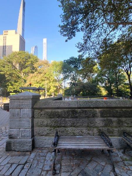 Location of my bench at Grand Army Plaza at the entrance of Central Park