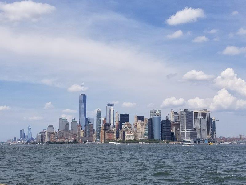 New York Financial District from a ferry 