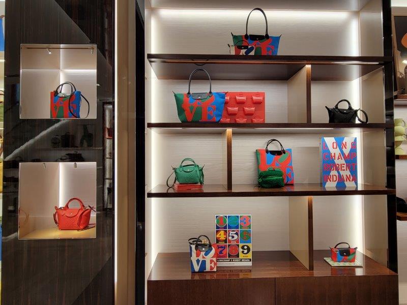 Longchamp x Robert Indiana collection at the Fifth Ave Flagship Store