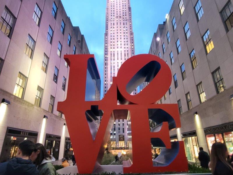 Love sculpture at Rockefeller Center