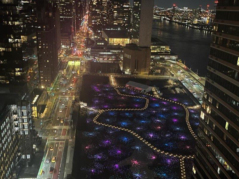 Birds Eye View of Field of Lights in NYC