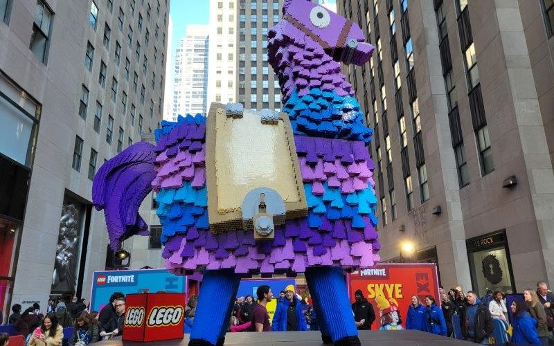 Lego Supply Llama for the LEGO Fortnite Event in NYC