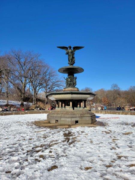 Bethesda Fountain after a snowfall