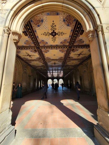 Bethesda Terrace Arcade with colorful Minton Ceiling Tiles