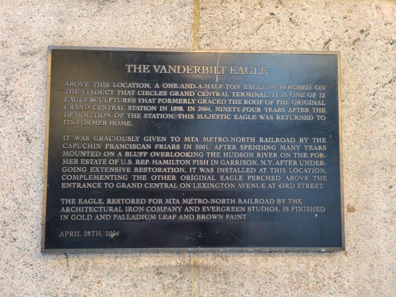 Historical Marker of the Vanderbilt Eagle