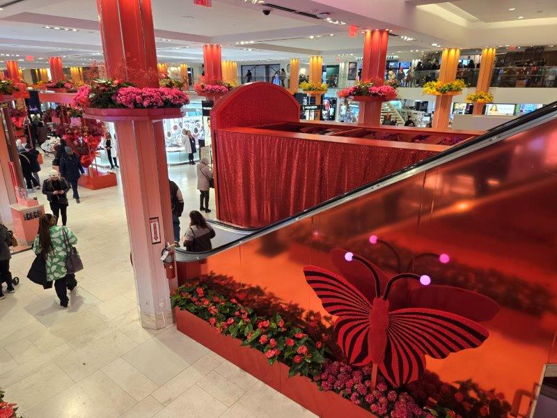 Herald Square store all dressd up in shades of red