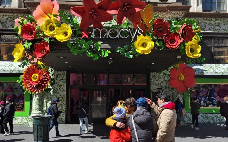 Entrance to Macy's for the 2024 Flower Show