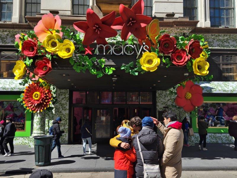 Entrance to Macy's for the 2024 Flower Show