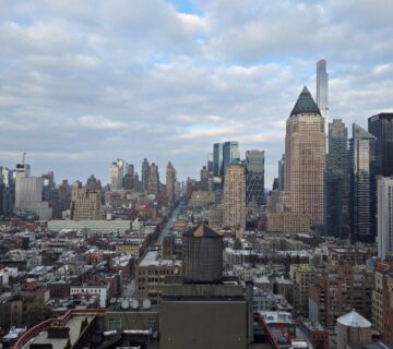 Birdseye view of Hell's Kitchen NYC