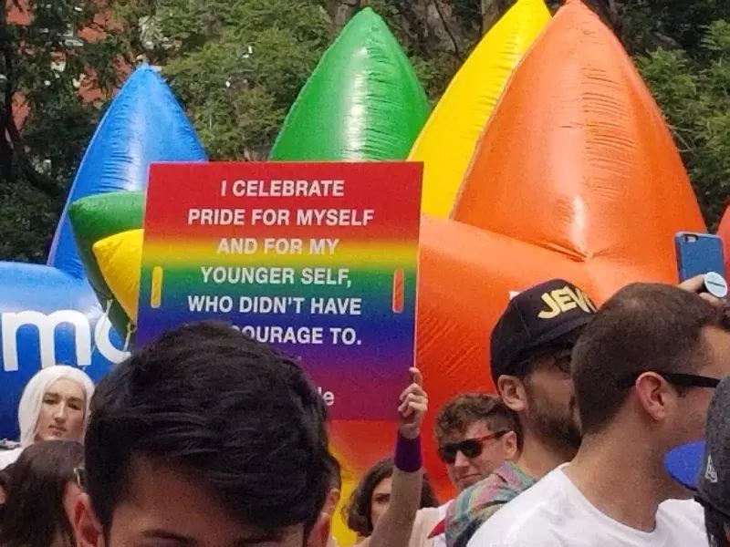 I celebrate pride for myself and for my younger self, who didn't have the courage to