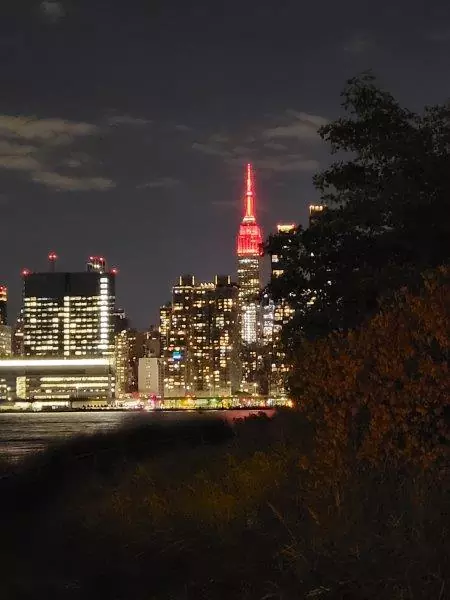 Empire State Building in red