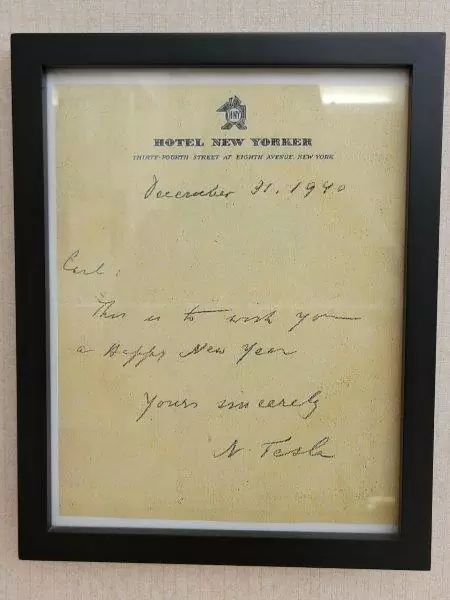 Letter written by Tesla