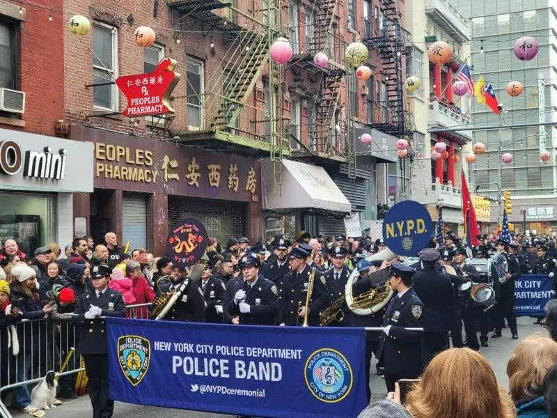NYPD kicking off the Lunar New Year Parade in Chinatown