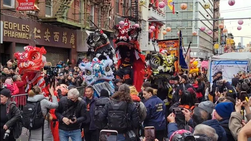 Lion Dancers as part of the parade